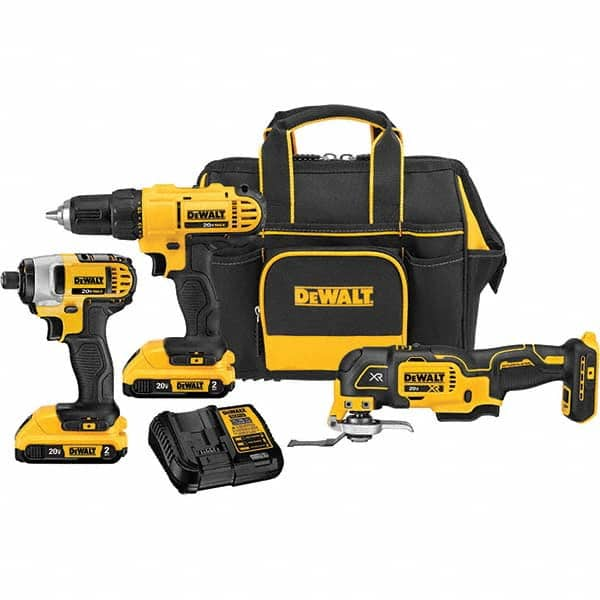 DeWALT - Cordless Tool Combination Kits Voltage: 20 Tools: 1/2" Drill/Driver; 1/4" Impact Driver; Oscillating Multi-Tool - Makers Industrial Supply