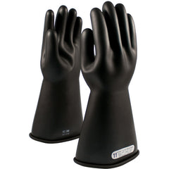 ‎150-1-14/8 - Novax - Natural Rubber Insulating Glove - Class 1 - 14″ - Black - Straight Cuff - Exact Industrial Supply