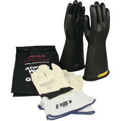 ‎150-SK-2/7-KIT - Novax Insulating Glove Kit - Class 2 - 14″ - Black - Straight Cuff - Exact Industrial Supply