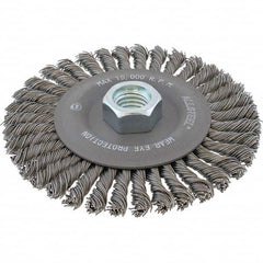 WALTER Surface Technologies - 6-7/8" OD, 5/8-11 Arbor Hole, Stringer Bead Steel Wheel Brush - Makers Industrial Supply