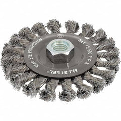 WALTER Surface Technologies - 6" OD, 5/8-11 Arbor Hole, Knotted Steel Wheel Brush - Makers Industrial Supply