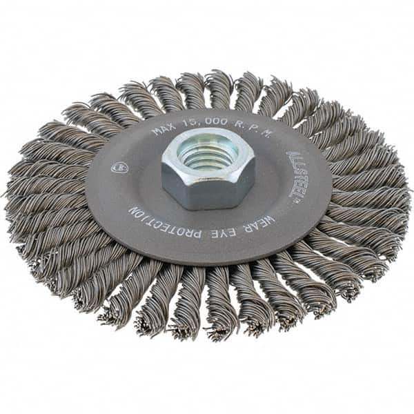 WALTER Surface Technologies - 4-1/2" OD, 5/8-11 Arbor Hole, Stringer Bead Steel Wheel Brush - Makers Industrial Supply