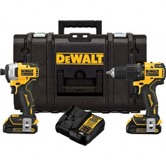 DeWALT - Cordless Tool Combination Kits Voltage: 20 Tools: Brushless 1/2" Compact Hammer Drill/Driver; Brushless 1/4 Impact Driver - Makers Industrial Supply