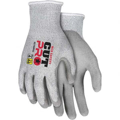 MCR Safety - Size L, ANSI Cut Lvl A6, Puncture Lvl 4, Abrasion Lvl 5, Polyurethane Coated Cut & Puncture Resistant Gloves - Makers Industrial Supply