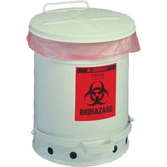 Justrite - Biohazardous & Step-Open Trash Cans Label: Bio-Hazard Capacity (Gal.): 6 - Makers Industrial Supply