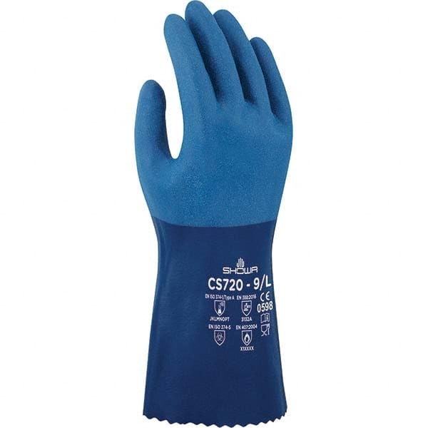 SHOWA - Chemical Resistant Gloves Material: Nitrile Size: Large - Makers Industrial Supply