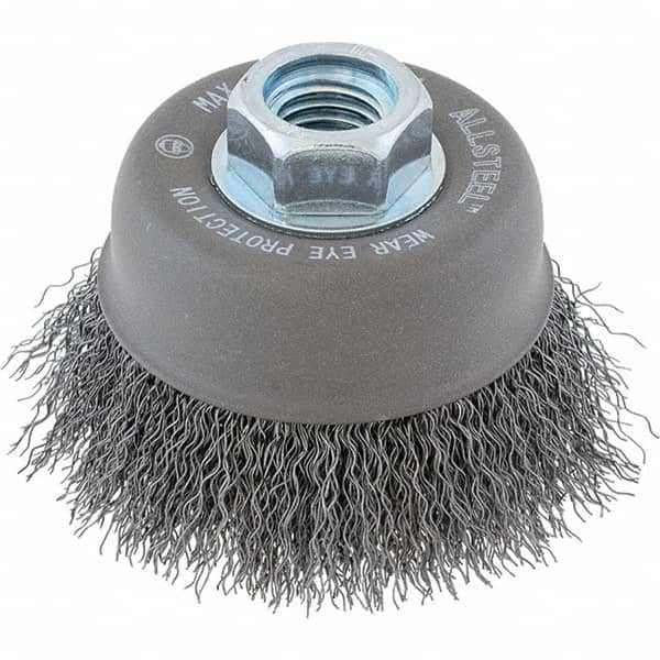 WALTER Surface Technologies - 5" Diam 5/8-11 Threaded Arbor Steel Fill Cup Brush - Makers Industrial Supply