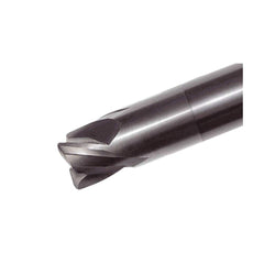 Corner Radius End Mill: 0.314″ Dia, 0.767″ LOC, 0.022″ Radius, 3 Flutes Helix, Bright/Uncoated, Corner Radius End, Series Solid Mill