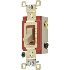 Bryant Electric - Wall & Dimmer Light Switches Switch Type: Three Way Switch Operation: Toggle - Makers Industrial Supply