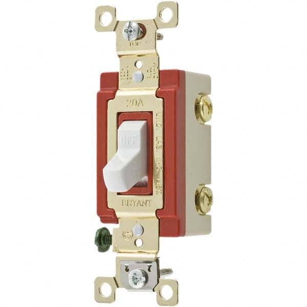 Bryant Electric - Wall & Dimmer Light Switches Switch Type: NonDimmer Switch Operation: Toggle - Makers Industrial Supply