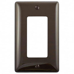 Wall Plates; Wall Plate Type: Outlet Wall Plates; Color: Brown; Wall Plate Configuration: GFCI/Surge Receptacle; Material: Thermoplastic; Shape: Rectangle; Wall Plate Size: Standard; Number of Gangs: 1; Overall Length (Inch): 4.6300; Overall Width (Decima