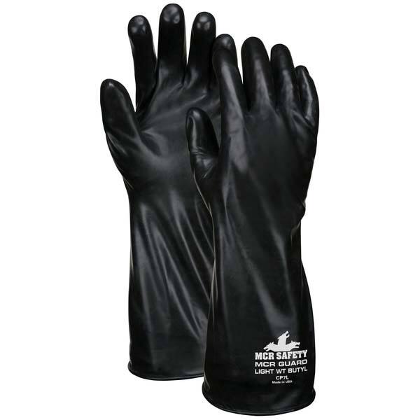 MCR Safety - Chemical Resistant Gloves Material: Butyl Numeric Size: 7 - Makers Industrial Supply