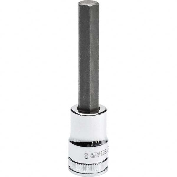 Hand Hex Bit Socket: 3/8″ Drive, 8 mm Hex 2.8″ OAL, 2.05″ Bit Length