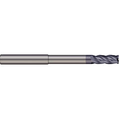 Corner Radius End Mill: 1/2″ Dia, 1″ LOC, 0.03″ Radius, 4 Flutes, Solid Carbide 6″ OAL, 1/2″ Shank Dia, 38 ° Helix, AlTiN Coated, Corner Radius End, Centercutting