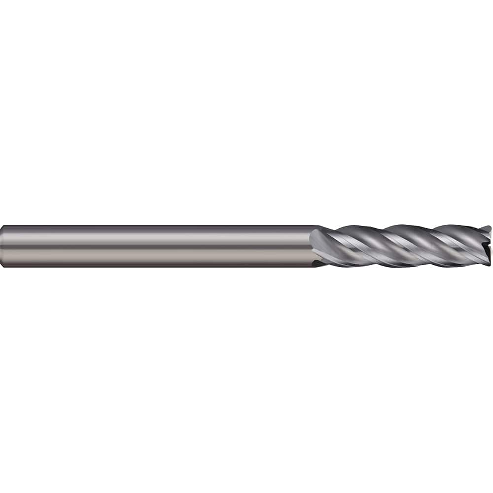 Corner Radius End Mill: 1/4″ Dia, 1-1/8″ LOC, 0.02″ Radius, 5 Flutes, Solid Carbide 3″ OAL, 1/4″ Shank Dia, 38 ° Helix, Bright/Uncoated, Corner Radius End