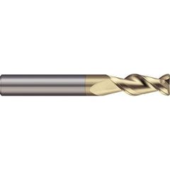 Corner Radius End Mill: 1″ Dia, 1-1/2″ LOC, 0.09″ Radius, 2 Flutes, Solid Carbide 4″ OAL, 1″ Shank Dia, 45 ° Helix, ZrN Coated, Corner Radius End