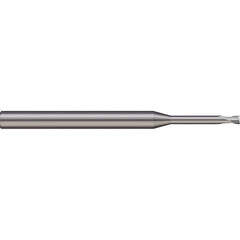 Corner Radius End Mill: 0.0394″ Dia, 0.0394″ LOC, 2 Flutes, Solid Carbide 30 ° Helix, Bright/Uncoated, Corner Radius End