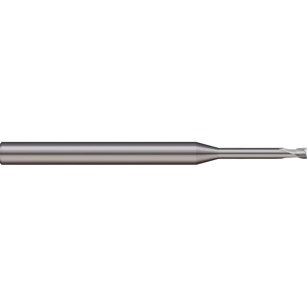 Corner Radius End Mill: 0.0591″ Dia, 0.0591″ LOC, 2 Flutes, Solid Carbide 30 ° Helix, Bright/Uncoated, Corner Radius End