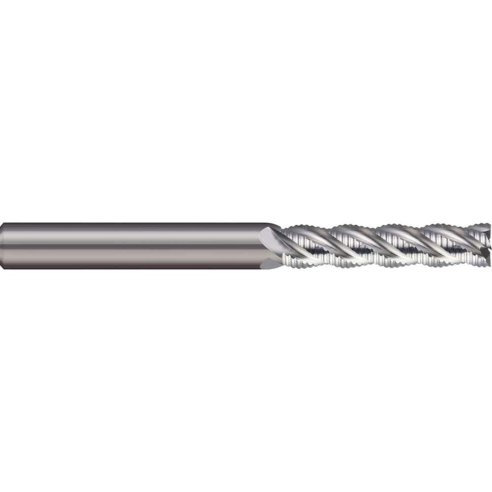 Square End Mill: 0.2362'' Dia, 0.9843'' LOC, 4 Flutes, Solid Carbide Single End, Uncoated, 38 ° Helix, Centercutting, RH Cut, RH Flute