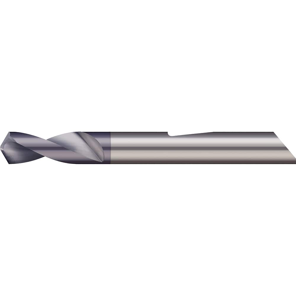 Micro 100 - 1/4" Body Diam, 140°, 2-1/2" OAL, 2-Flute Solid Carbide Spotting Drill - Exact Industrial Supply