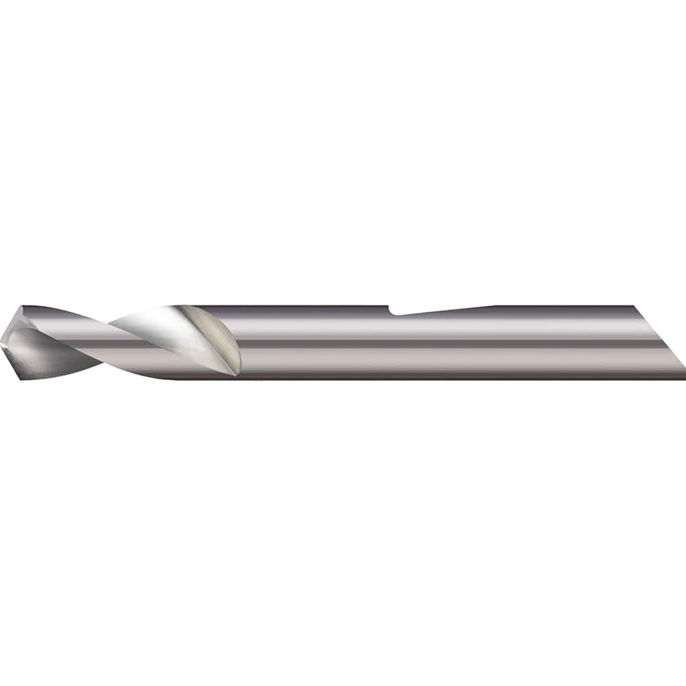 Micro 100 - 1/8" Body Diam, 120°, 1-1/2" OAL, 2-Flute Solid Carbide Spotting Drill - Exact Industrial Supply