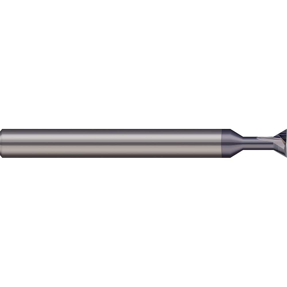 Micro 100 - 90° 1/2" Cut Diam, 0.164" Cut Width, Solid Carbide Dovetail Cutter - Exact Industrial Supply