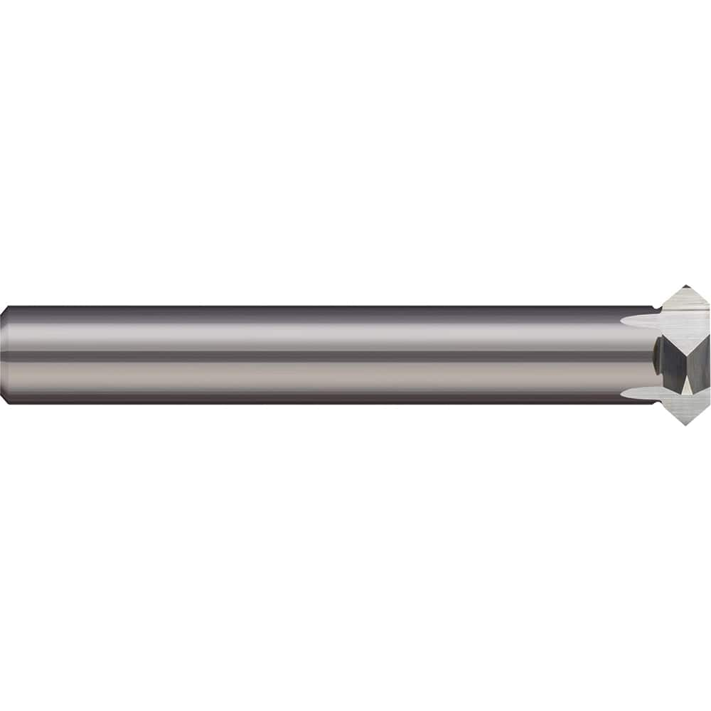 Micro 100 - 3/4" Diam 90° 0.156" Chamfer 6-Flute Solid Carbide Back Chamfer - Exact Industrial Supply