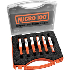 Micro 100 - Grooving Tool Sets; Material: Solid Carbide ; Minimum Shank Diameter (Inch): 3/8 ; Maximum Shank Diameter (Inch): 3/8 ; Overall Length (Inch): 2-1/2 ; Number of Pieces: 6.000 - Exact Industrial Supply