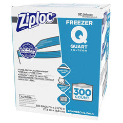 Ziploc - Reclosable Food & Sandwich Bags; Volume Capacity: 1 Qt. ; Material: Polyethylene ; For Use With: Storing & organizing food & other items ; Color: Clear - Exact Industrial Supply