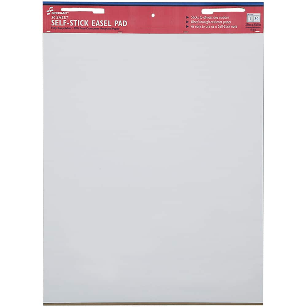 Ability One - Easel Pads & Accessories; Display/Marking Boards Accessory Type: Self-Stick Easel Pads ; For Use With: Easel Stands ; Detailed Product Description: Skilcraft Self-Stick Easel Pad, 25 X 30, White, 30 Sheets - Exact Industrial Supply