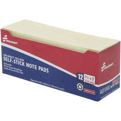 Ability One - Note Pads, Writing Pads & Notebooks; Writing Pads & Notebook Type: Self-Stick Notes ; Size: 1-1/2 x 2 ; Number of Sheets: 100 ; Color: Yellow ; Style of Rule: Unruled - Exact Industrial Supply