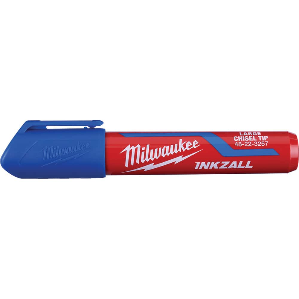 Milwaukee Tool - Markers & Paintsticks; Type: Marker ; Color: Blue ; Ink Type: AP Non-toxic ; Tip Type: Chisel ; Material: Plastic ; Maximum Temperature (C): 200.00 - Exact Industrial Supply