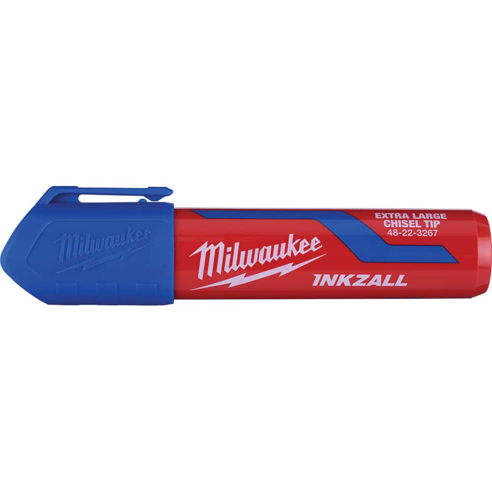 Milwaukee Tool - Markers & Paintsticks; Type: Marker ; Color: Blue ; Ink Type: AP Non-toxic ; Tip Type: Chisel ; Material: Plastic ; Maximum Temperature (C): 200.00 - Exact Industrial Supply