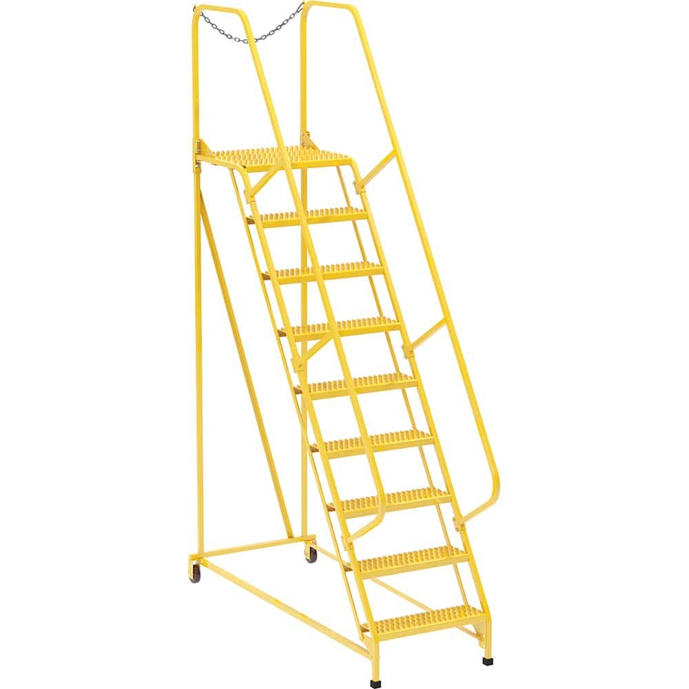 Vestil - Rolling & Wall Mounted Ladders & Platforms; Type: Maintenance Ladder ; Style: Portable Maintenance Ladder ; Number of Steps / Rungs: 9 ; Height (Inch): 120 ; Load Capacity (Lb.): 350.000 ; Base Width (Inch): 29-1/2 - Exact Industrial Supply