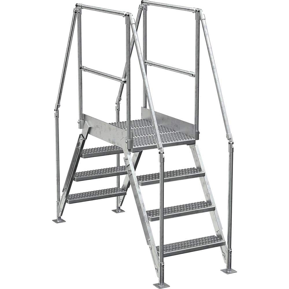 Vestil - Rolling & Wall Mounted Ladders & Platforms; Type: Crossover Bridge ; Style: Crossover ; Number of Steps / Rungs: 4 ; Height (Inch): 82-7/8 ; Load Capacity (Lb.): 500.000 ; Base Width (Inch): 29-1/4 - Exact Industrial Supply