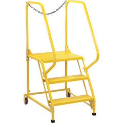 Vestil - Rolling & Wall Mounted Ladders & Platforms; Type: Maintenance Ladder ; Style: Portable Maintenance Ladder ; Number of Steps / Rungs: 3 ; Height (Inch): 60 ; Load Capacity (Lb.): 350.000 ; Base Width (Inch): 29-1/2 - Exact Industrial Supply