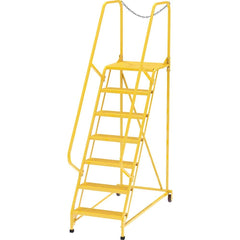 Vestil - Rolling & Wall Mounted Ladders & Platforms; Type: Maintenance Ladder ; Style: Portable Maintenance Ladder ; Number of Steps / Rungs: 7 ; Height (Inch): 100 ; Load Capacity (Lb.): 350.000 ; Base Width (Inch): 29-1/2 - Exact Industrial Supply