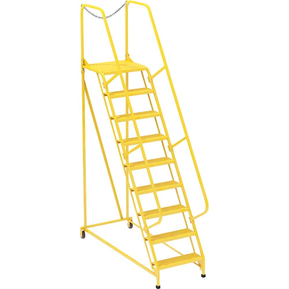 Vestil - Rolling & Wall Mounted Ladders & Platforms; Type: Maintenance Ladder ; Style: Portable Maintenance Ladder ; Number of Steps / Rungs: 9 ; Height (Inch): 120 ; Load Capacity (Lb.): 350.000 ; Base Width (Inch): 29-1/2 - Exact Industrial Supply