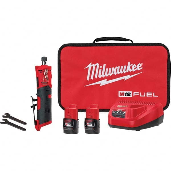 Milwaukee Tool - 1/4" Collet, 20,000 RPM, Straight, Electric Die Grinder - Makers Industrial Supply