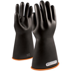 ‎155-1-14/10 - Novax - Natural Rubber Insulating Glove - Class 1 - 14″ - Black/Orange - Straight Cuff - Exact Industrial Supply