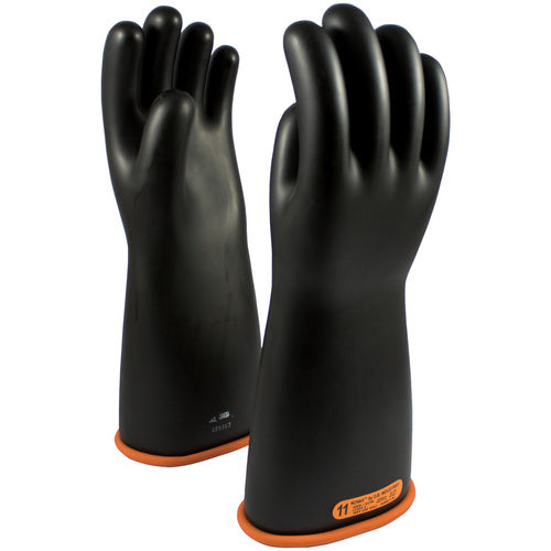 ‎155-4-16/10 - Novax - Natural Rubber Insulating Glove - Class 4 - 16″ - Black/Orange - Straight Cuff - Exact Industrial Supply