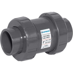 Hayward - Check Valves; Design: In-line; True Union Ball Check ; Tube Outside Diameter (mm): 9.525 ; Pipe Size (Inch): 3/8 ; Tube Outside Diameter (Inch): 3/8 ; End Connections: Threaded ; Material: PVC - Exact Industrial Supply