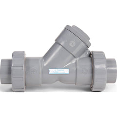 Hayward - Check Valves; Design: Y-Pattern; True Union Ball Check ; Tube Outside Diameter (mm): 63.500 ; Pipe Size (Inch): 2-1/2 ; Tube Outside Diameter (Inch): 2-1/2 ; End Connections: Threaded ; Material: CPVC - Exact Industrial Supply