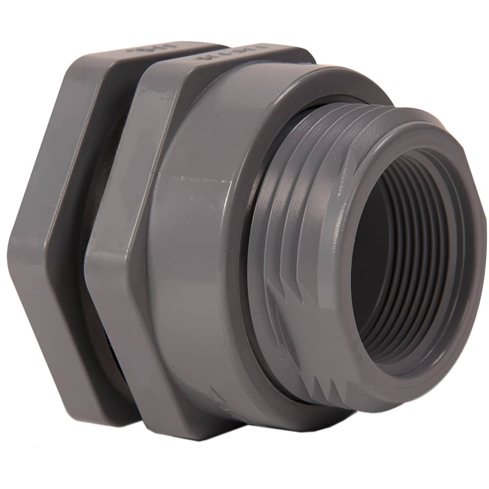 Hayward - Plastic Pipe Fittings; Type: Bulkhead Fitting ; Fitting Size: 1-1/2 (Inch); End Connections: FNPT x FNPT ; Material: PVC ; Schedule: 80 ; Maximum Pressure (psi): 150.00 - Exact Industrial Supply