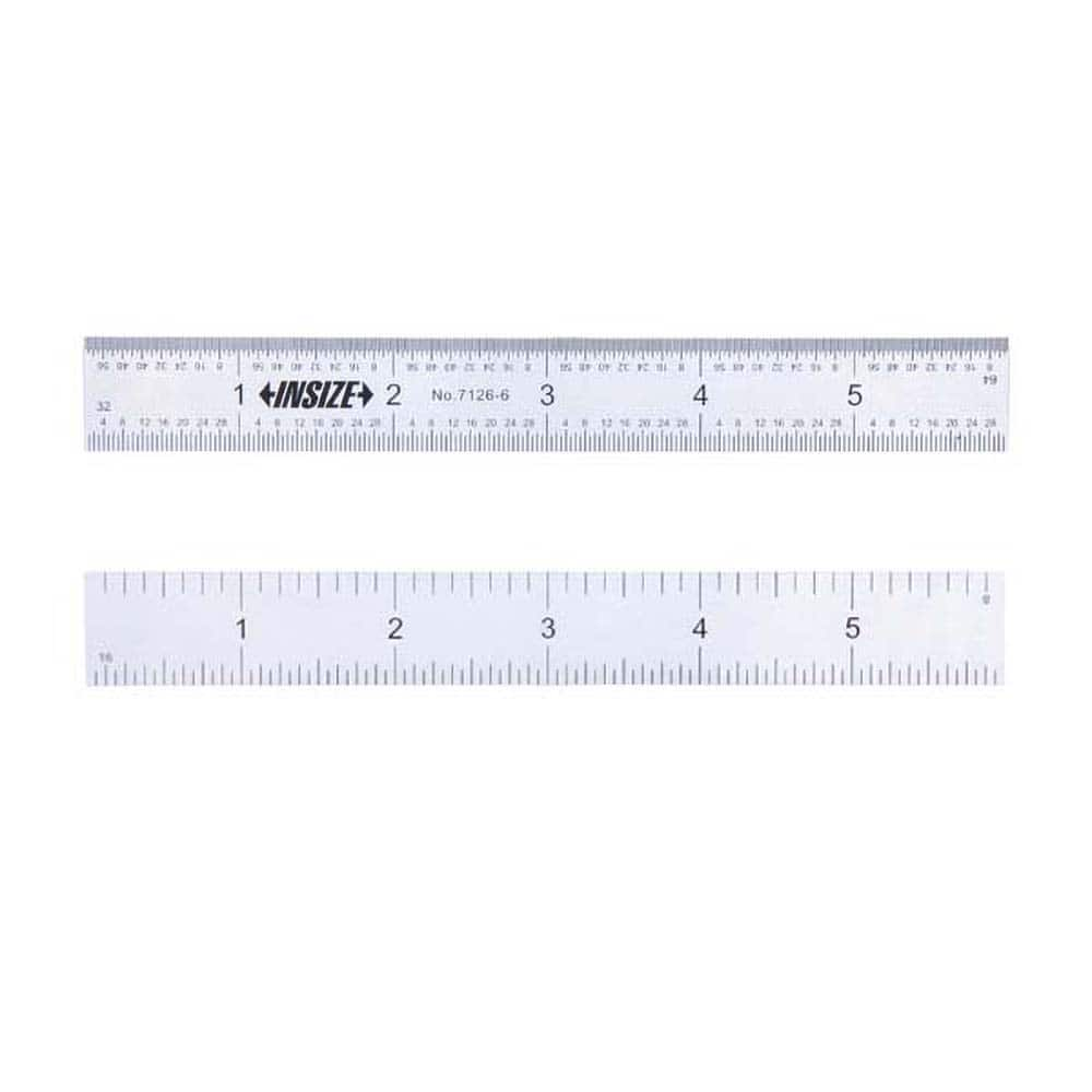 Insize USA LLC - Steel Rules; Length (Inch): 6 ; Graduation Style: 4R ; Flexibility: Rigid ; Width (Decimal Inch): 0.7480 ; Width (Inch): 3/4 ; Material: Stainless Steel - Exact Industrial Supply