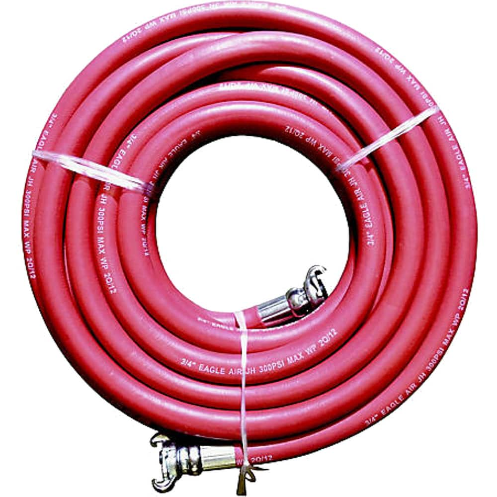 JGB Enterprises - Air & Multi-Purpose Hose; Type: Air Hose ; Material: Rubber ; Inside Diameter (Inch): 3/4 ; Length (Ft): 50 (Feet); Working Pressure (psi): 300.000 ; End Connections: None - Exact Industrial Supply