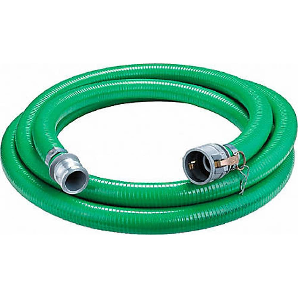 JGB Enterprises - Liquid Suction & Discharge Hose; Inside Diameter (Inch): 4 ; Length (Feet): 20 ; Material: PVC ; Working Pressure (psi): 50.000 ; Vacuum Rating: 29 In. Hg ; Color: Green - Exact Industrial Supply