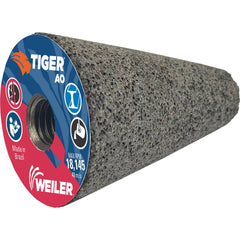 Weiler - Cones & Plugs; Head Thickness (Inch): 3.00 ; Abrasive Material: Aluminum Oxide ; Grit: 24 ; Grade: Coarse ; Wheel Type Number Code: 17 ; Arbor Hole Thread Size: 5/8-11 - Exact Industrial Supply