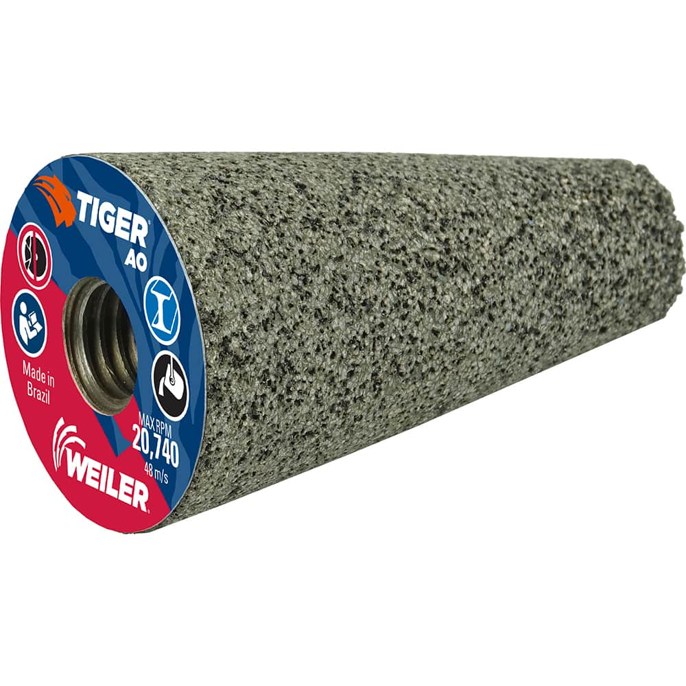 Weiler - Cones & Plugs; Head Thickness (Inch): 3.00 ; Abrasive Material: Aluminum Oxide ; Grit: 24 ; Grade: Coarse ; Wheel Type Number Code: 17 ; Arbor Hole Thread Size: 5/8-11 - Exact Industrial Supply