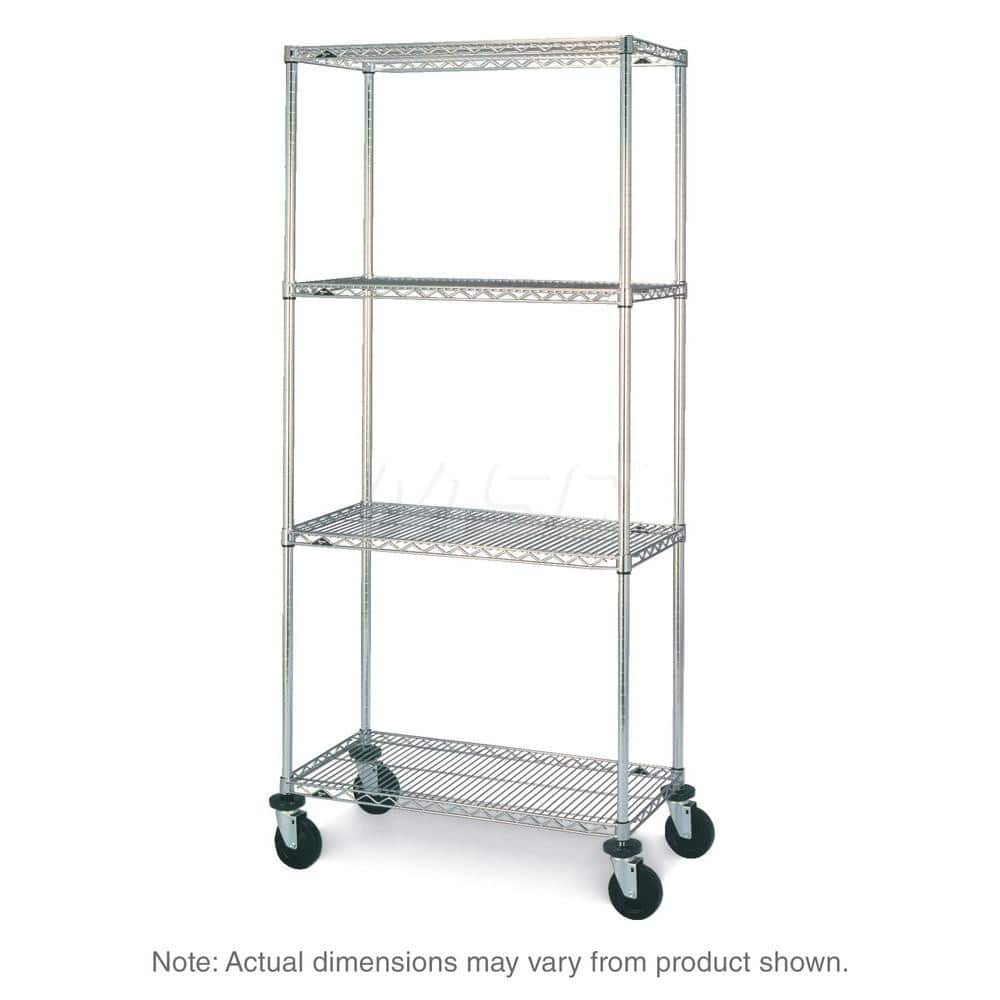 Metro - Carts; Type: Industrial Cart ; Load Capacity (Lb.): 600.000 ; Number of Shelves: 4 ; Width (Inch): 23-3/16 ; Length (Inch): 38 ; Height (Inch): 67-7/8 - Exact Industrial Supply